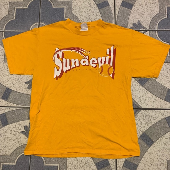 VTG Sundevils Softball Double-Sided Spellout Tee L